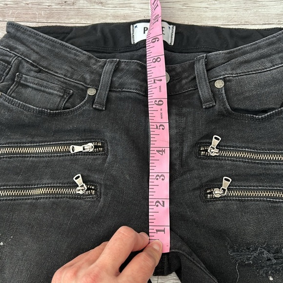 Paige Edgemont Midrise Skinny Jeans in Nightlife Destructed No Whiskers Wash - Picture 11 of 13